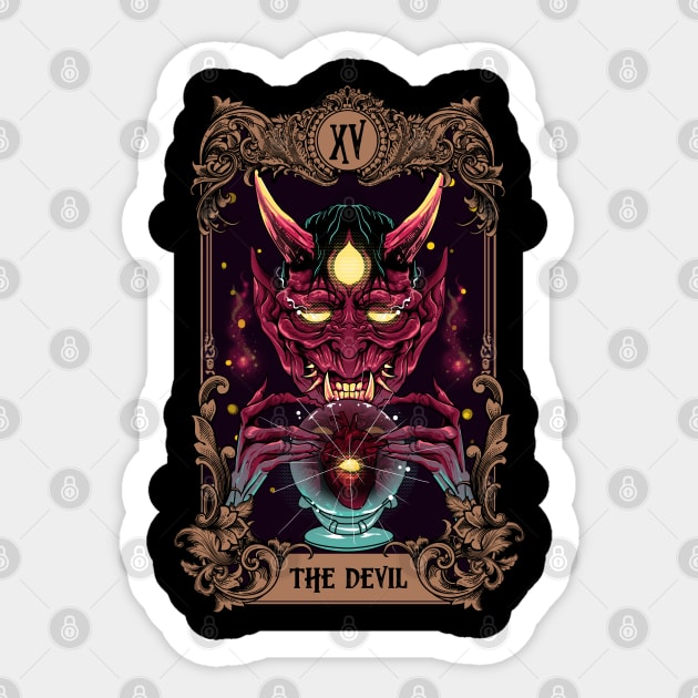 Major Arcana Tarot Card The Devil XV Halloween Sticker by E